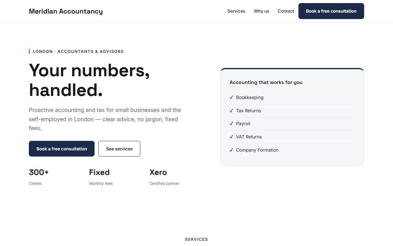 Accountants & Pro Services — Sharp demo