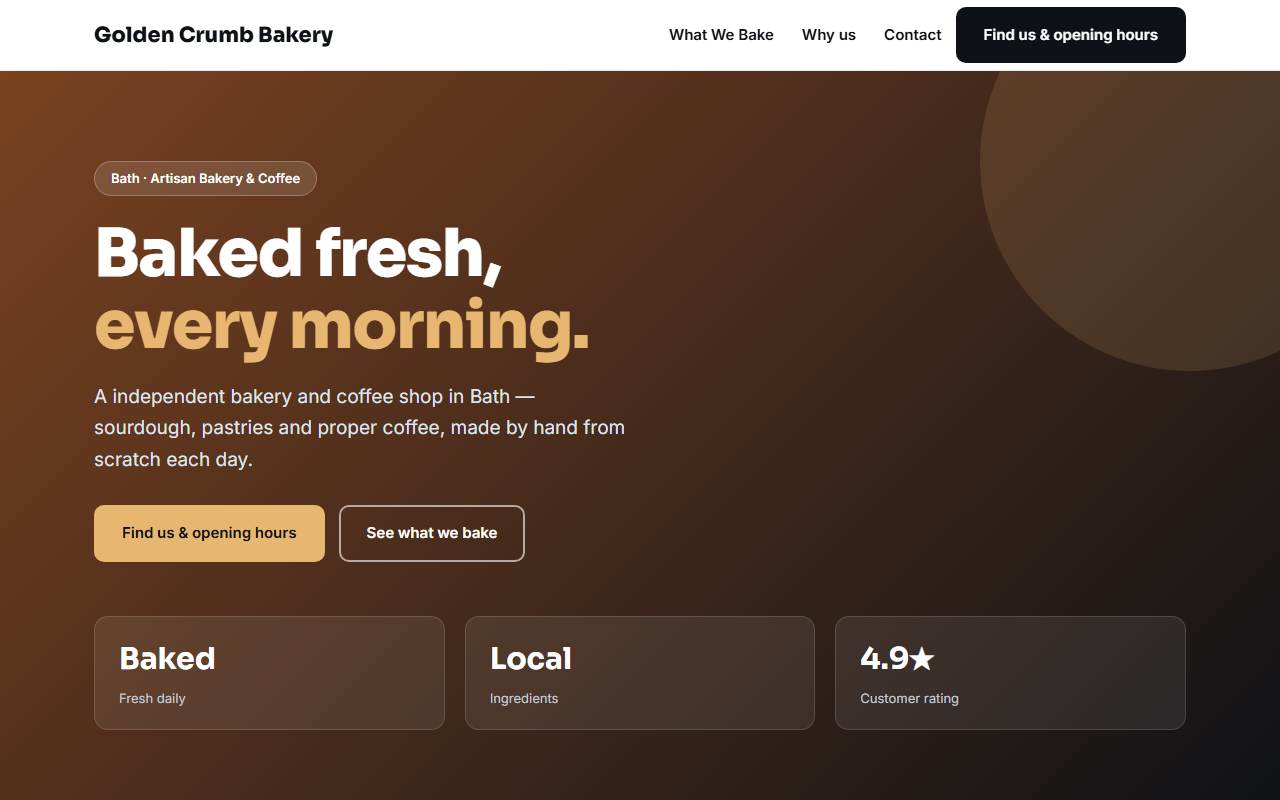 Bakery & Coffee — Bold demo