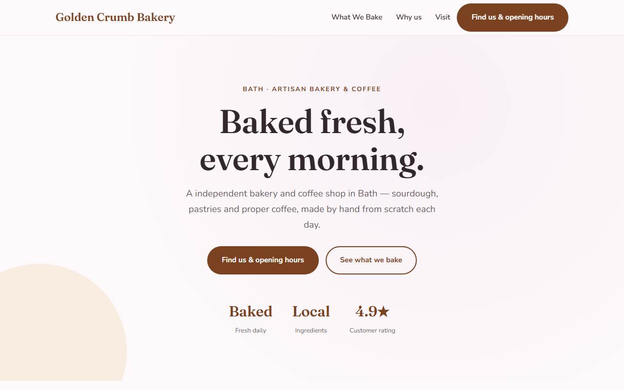 Bakery & Coffee — Soft demo