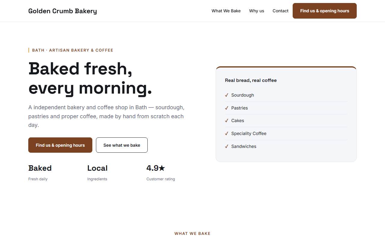 Bakery & Coffee — Sharp demo