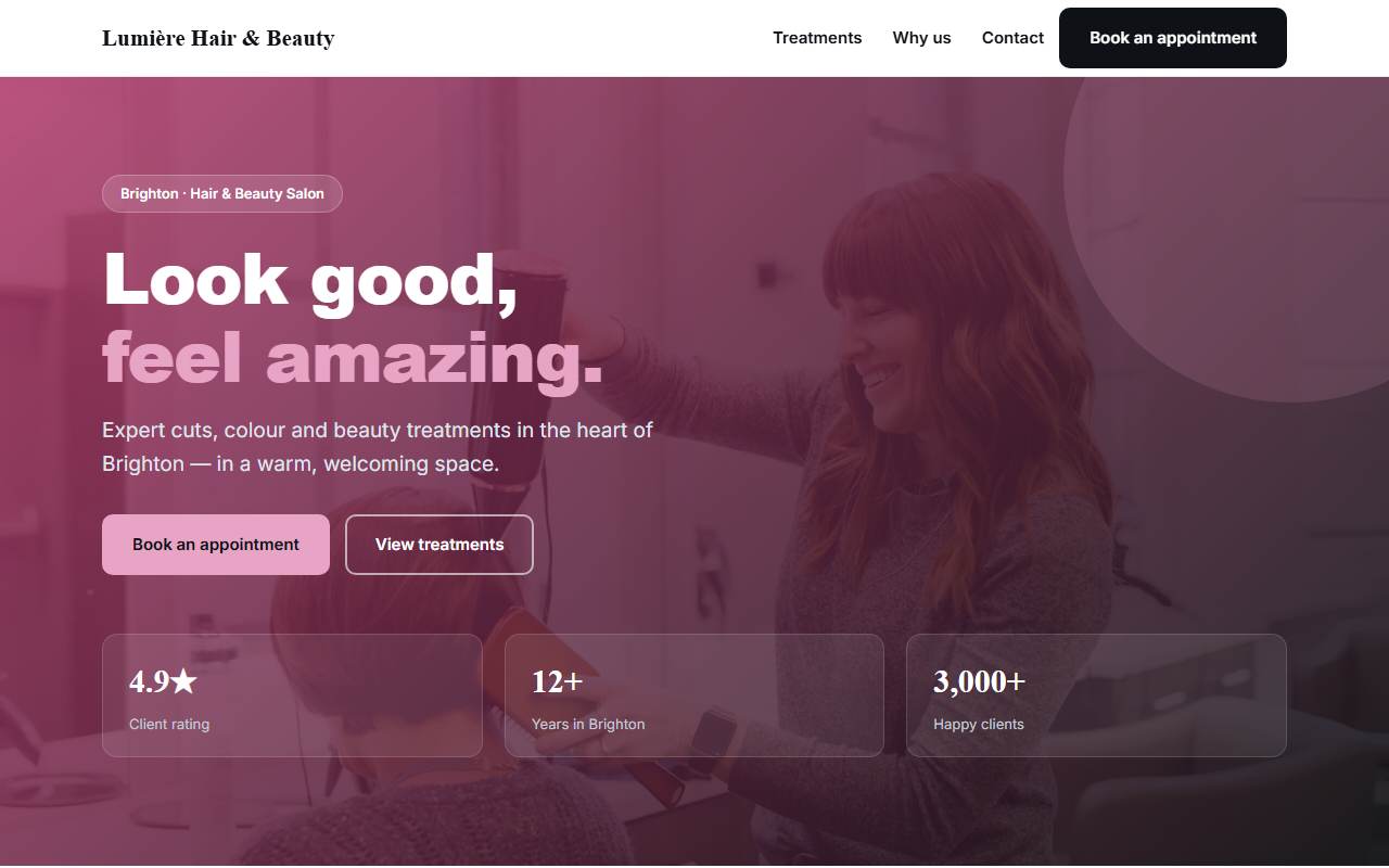Beauty & Hair Salons — Bold demo