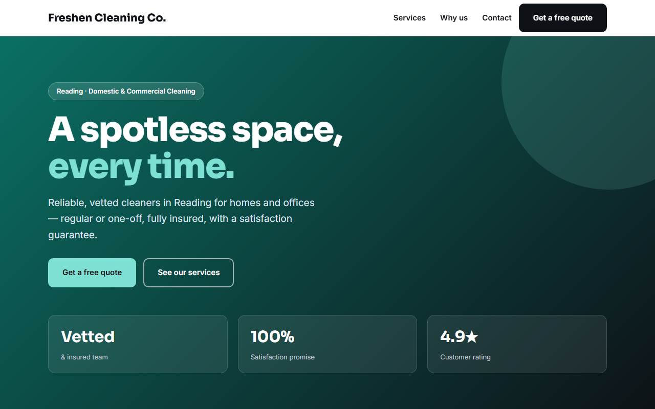 Cleaning Services — Bold demo