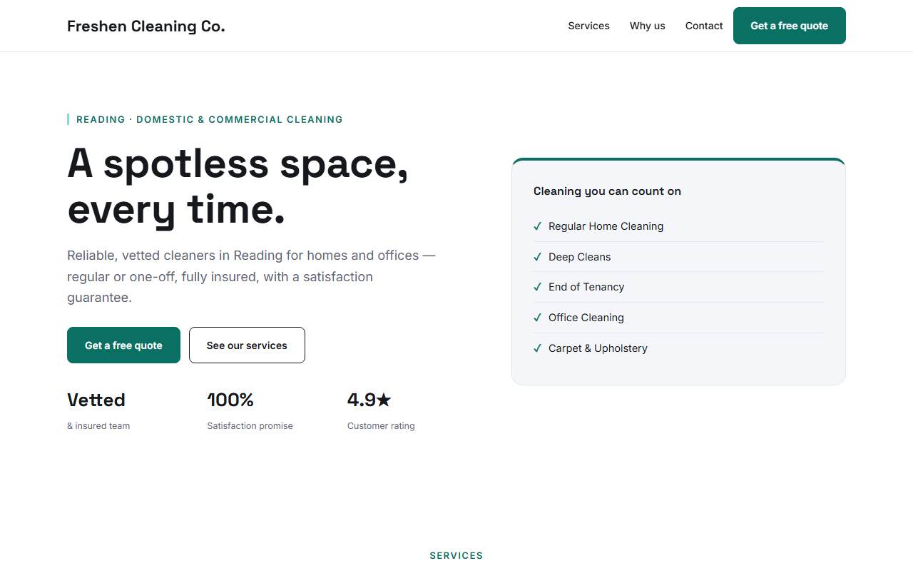 Cleaning Services — Sharp demo