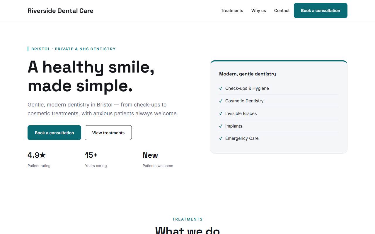 Dental & Clinics — Sharp demo