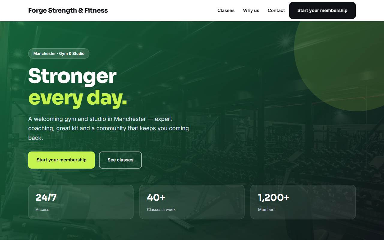 Gyms & Fitness — Bold demo