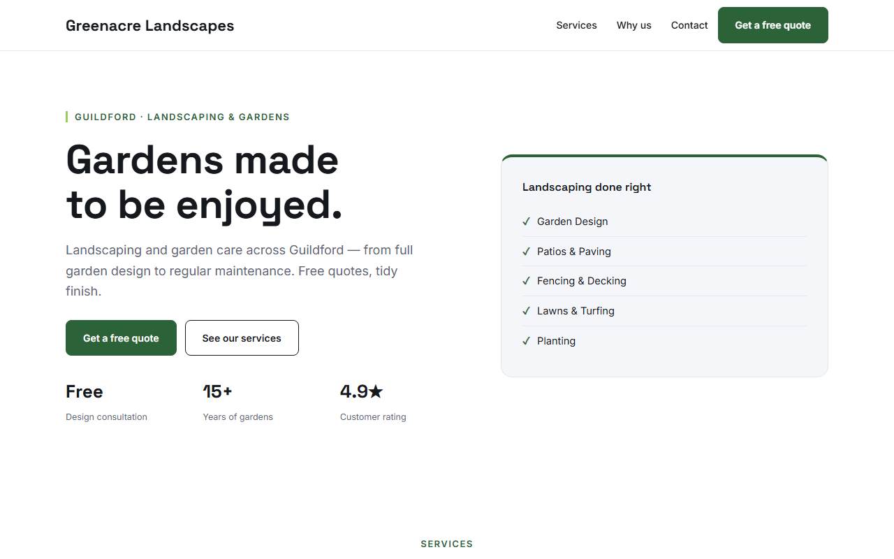 Landscaping & Gardens — Sharp demo