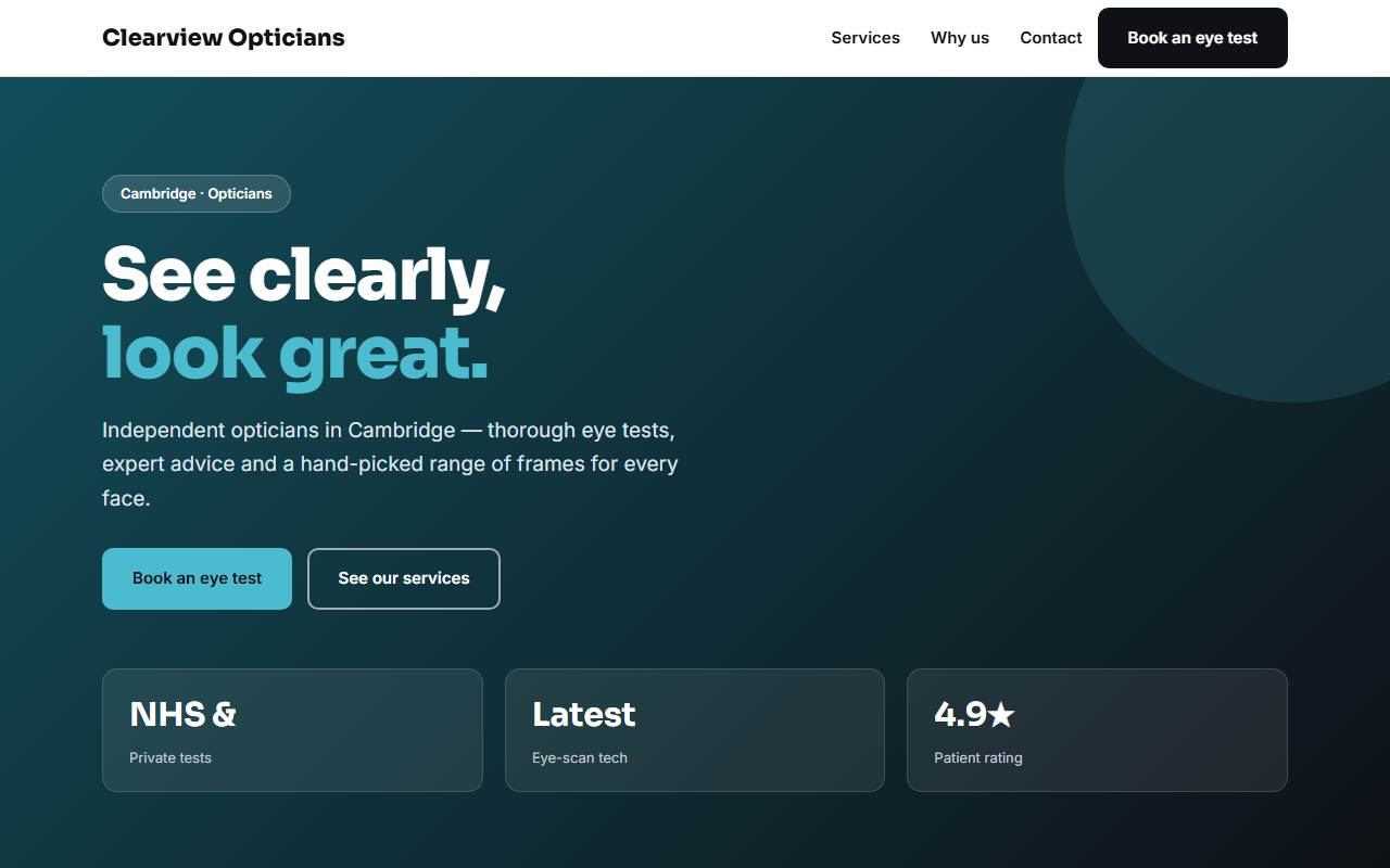 Opticians — Bold demo