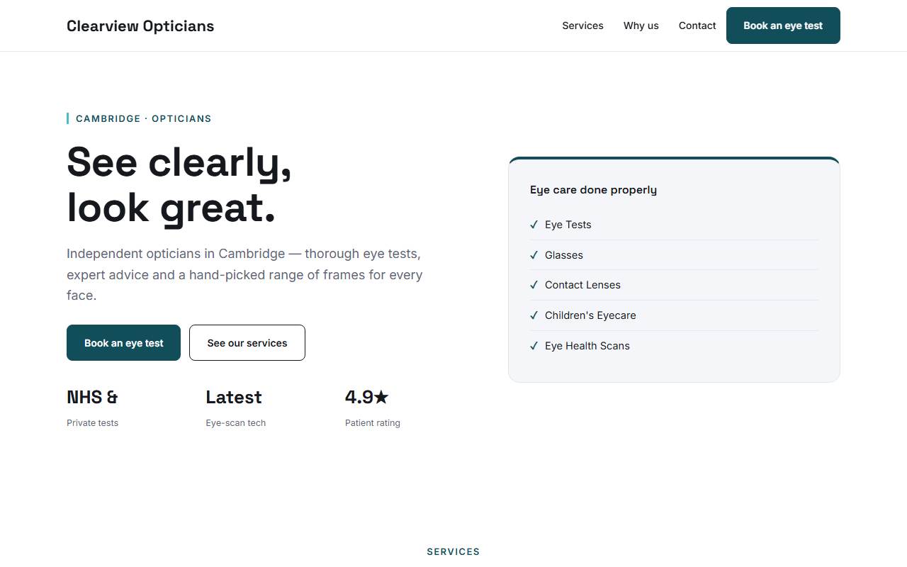 Opticians — Sharp demo