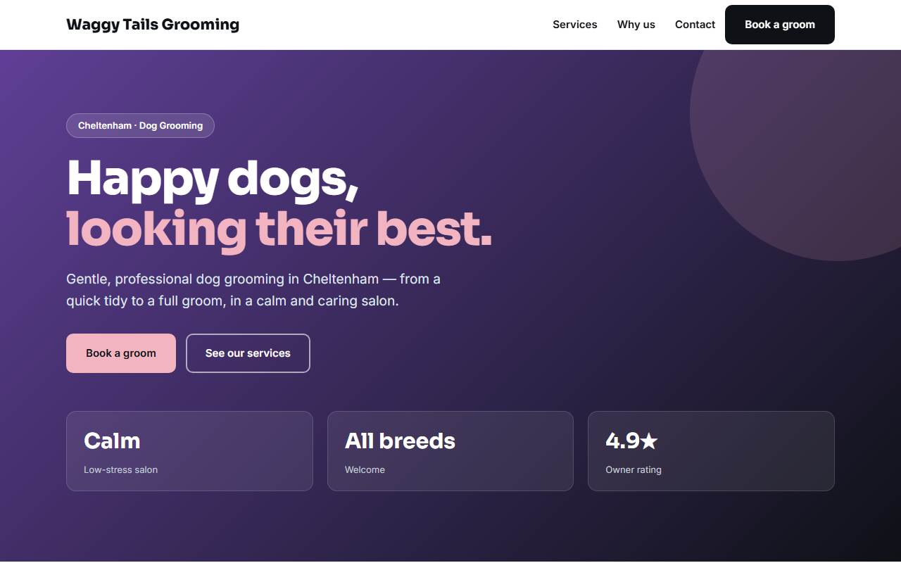 Pet Grooming — Bold demo