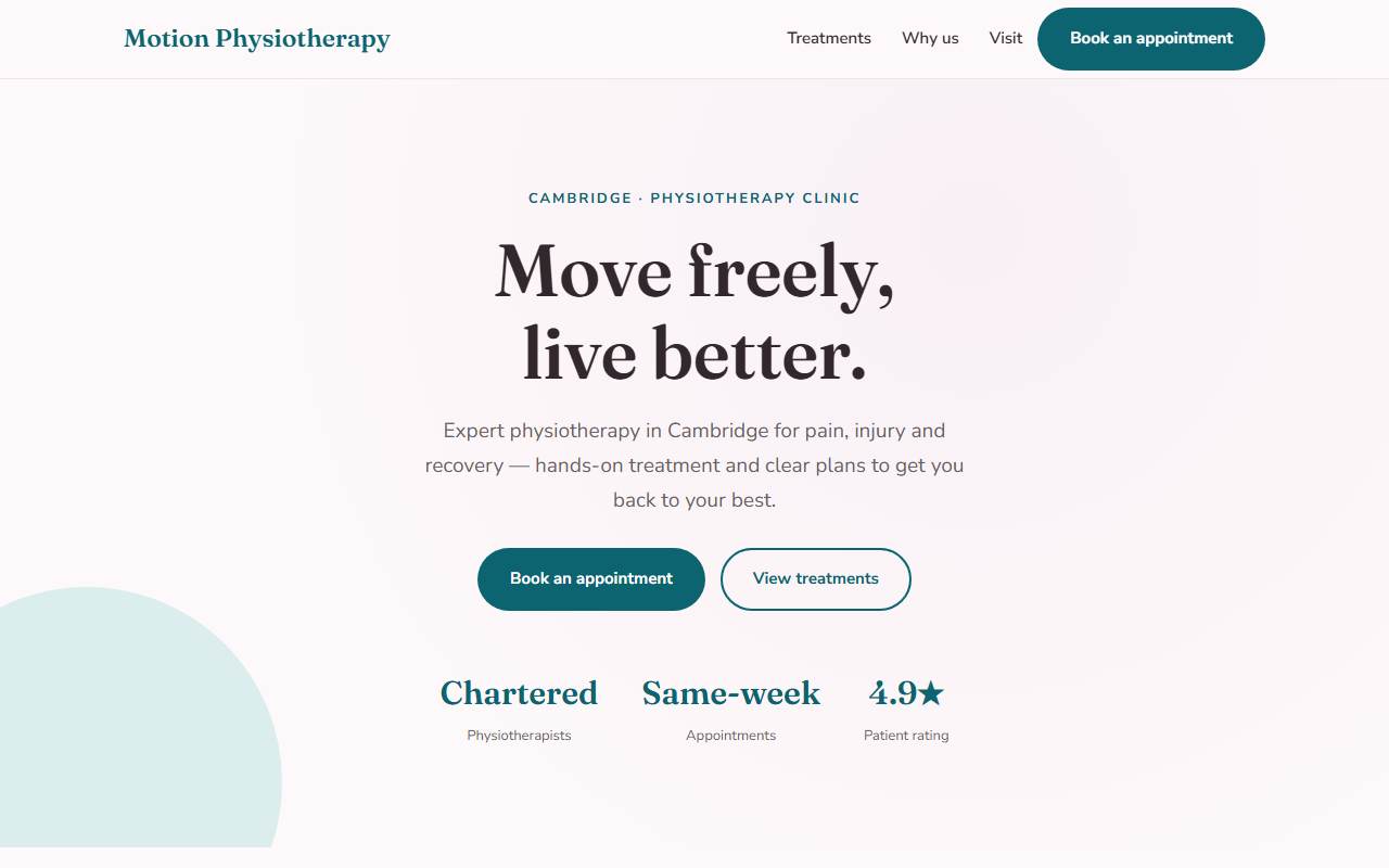 Physiotherapy & Clinics — Soft demo