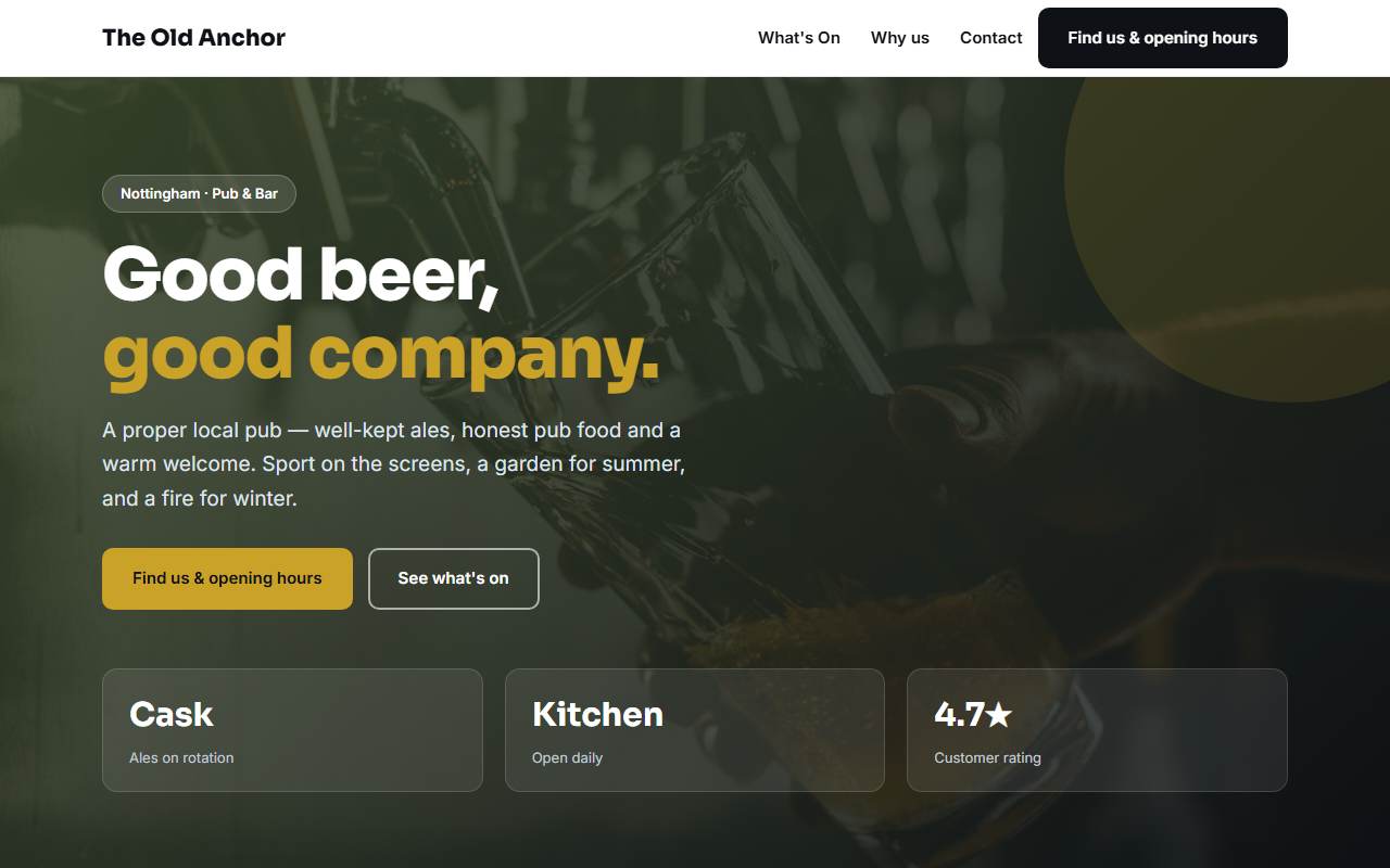 Pubs & Bars — Bold demo