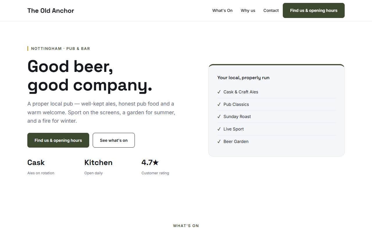 Pubs & Bars — Sharp demo
