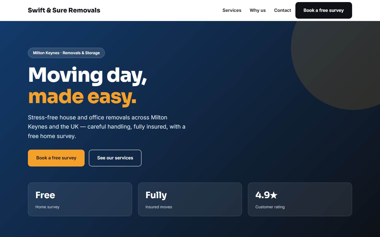 Removals & Storage — Bold demo