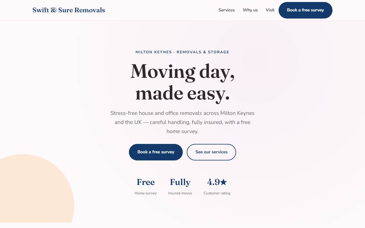 Removals & Storage — Soft demo
