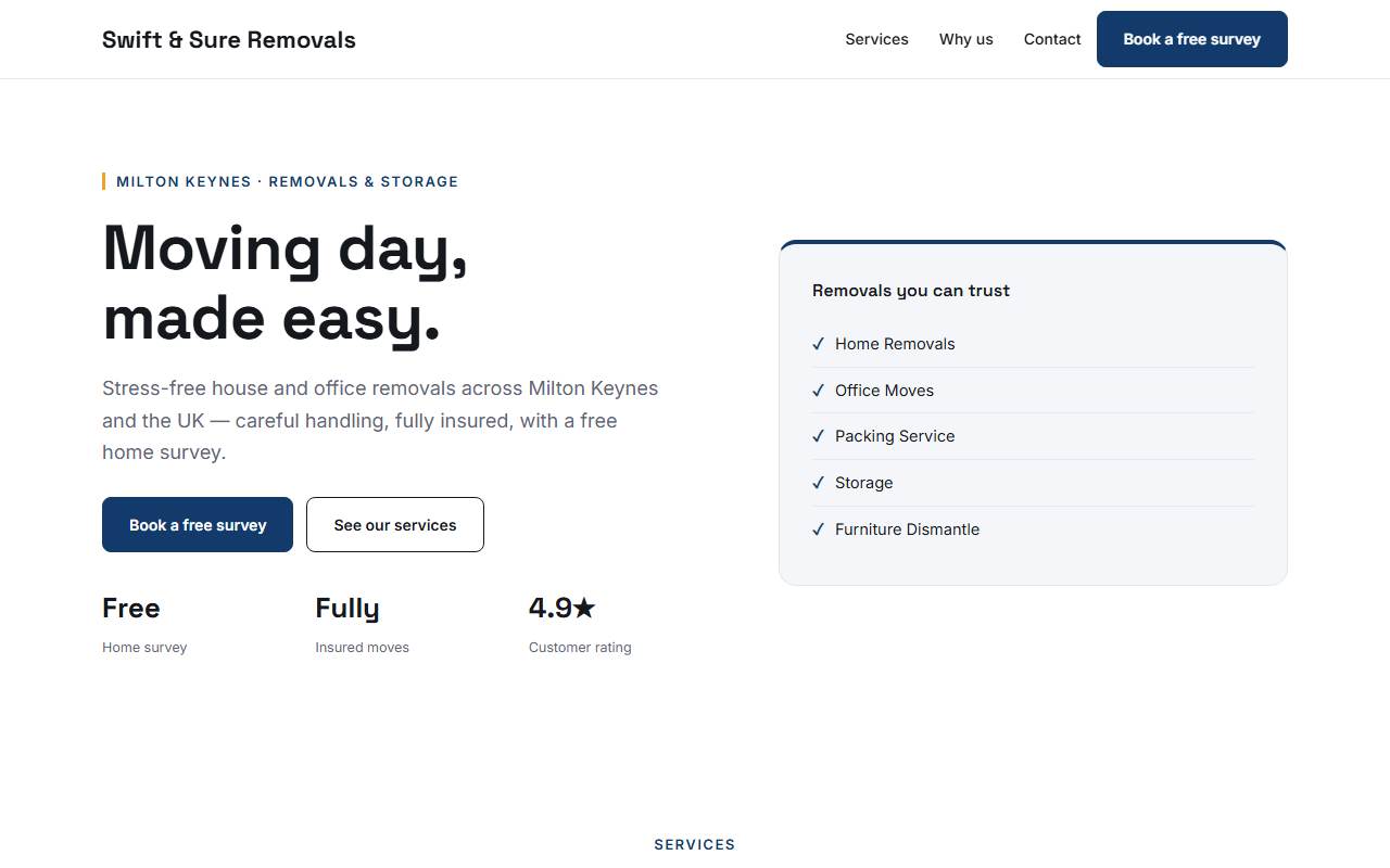Removals & Storage — Sharp demo