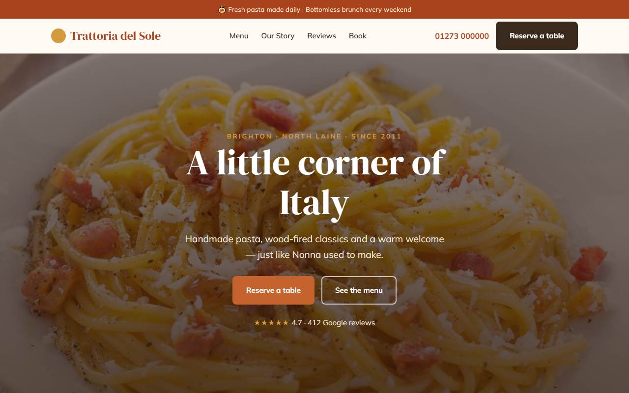 Restaurants & Cafés — Trattoria demo