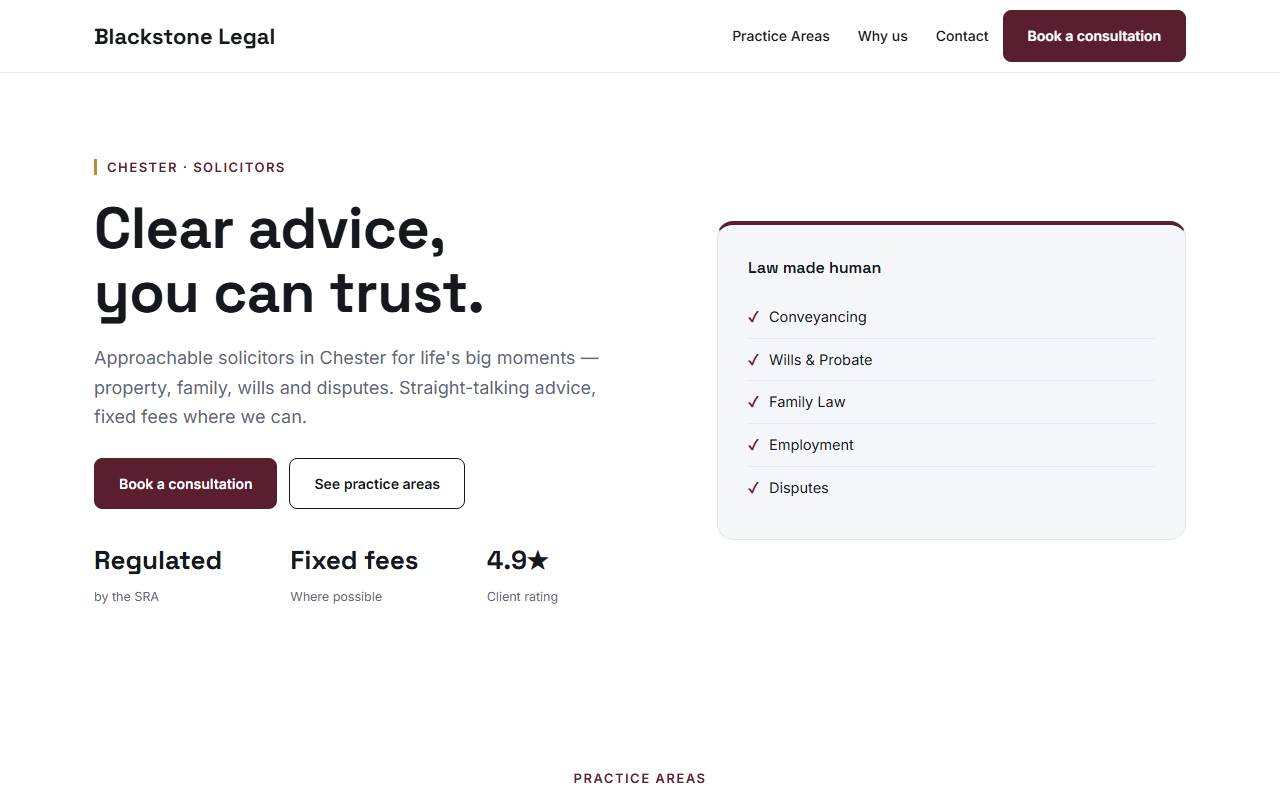 Solicitors & Legal — Sharp demo