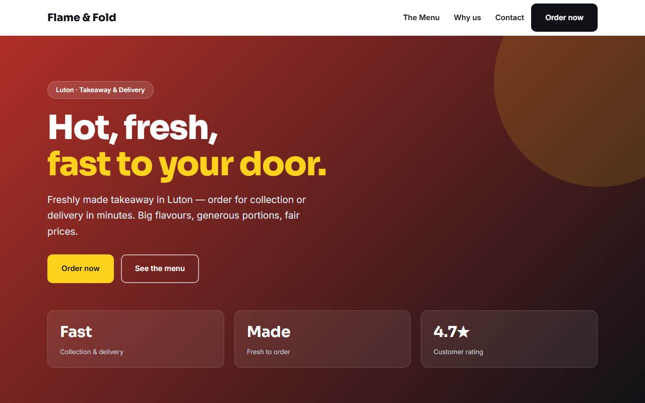 Takeaway & Delivery — Bold demo