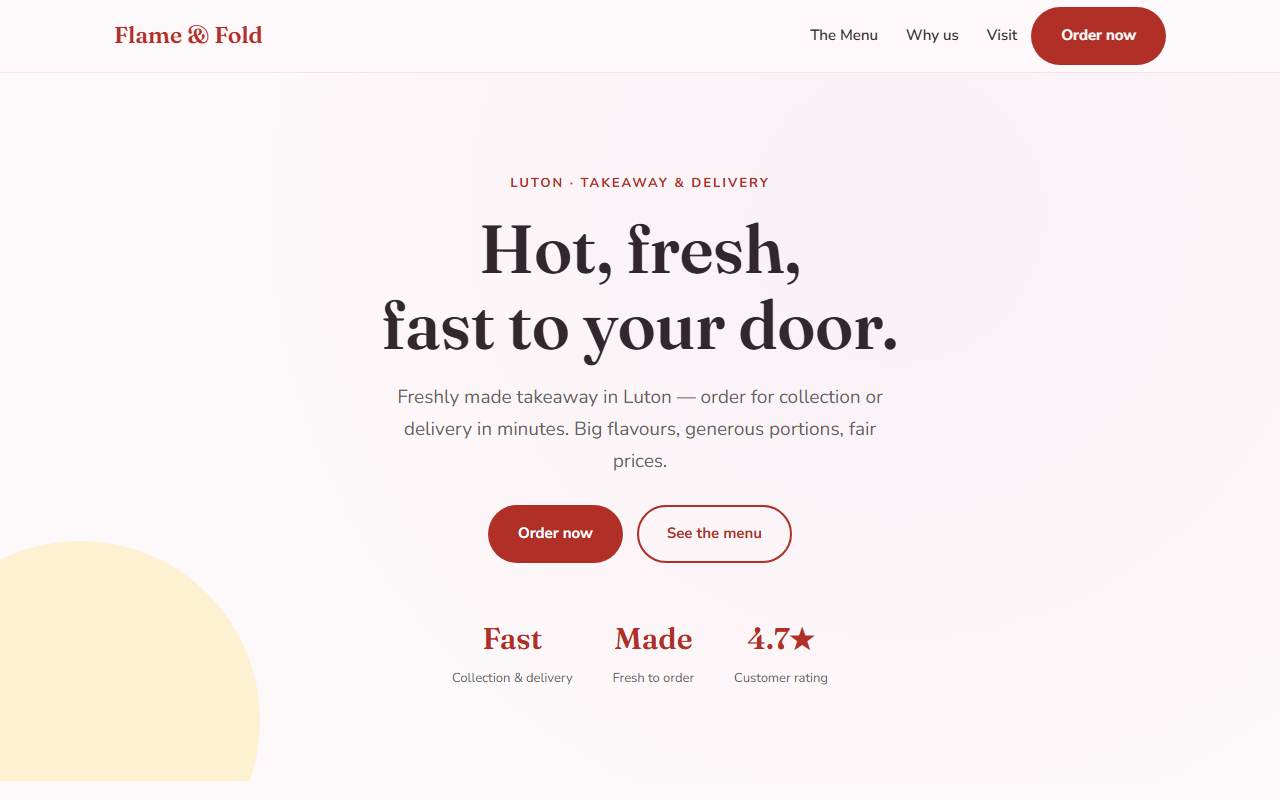 Takeaway & Delivery — Soft demo