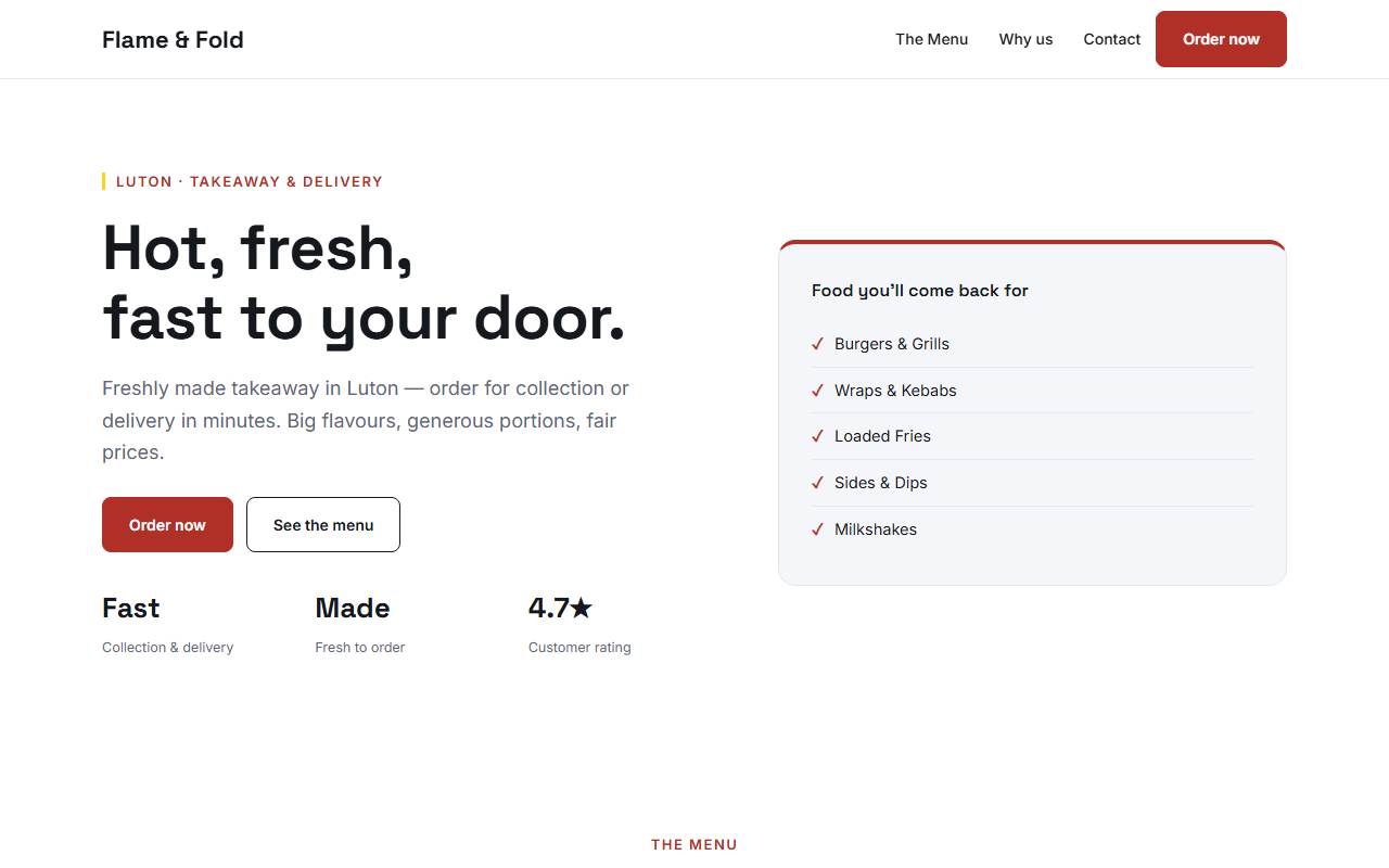 Takeaway & Delivery — Sharp demo