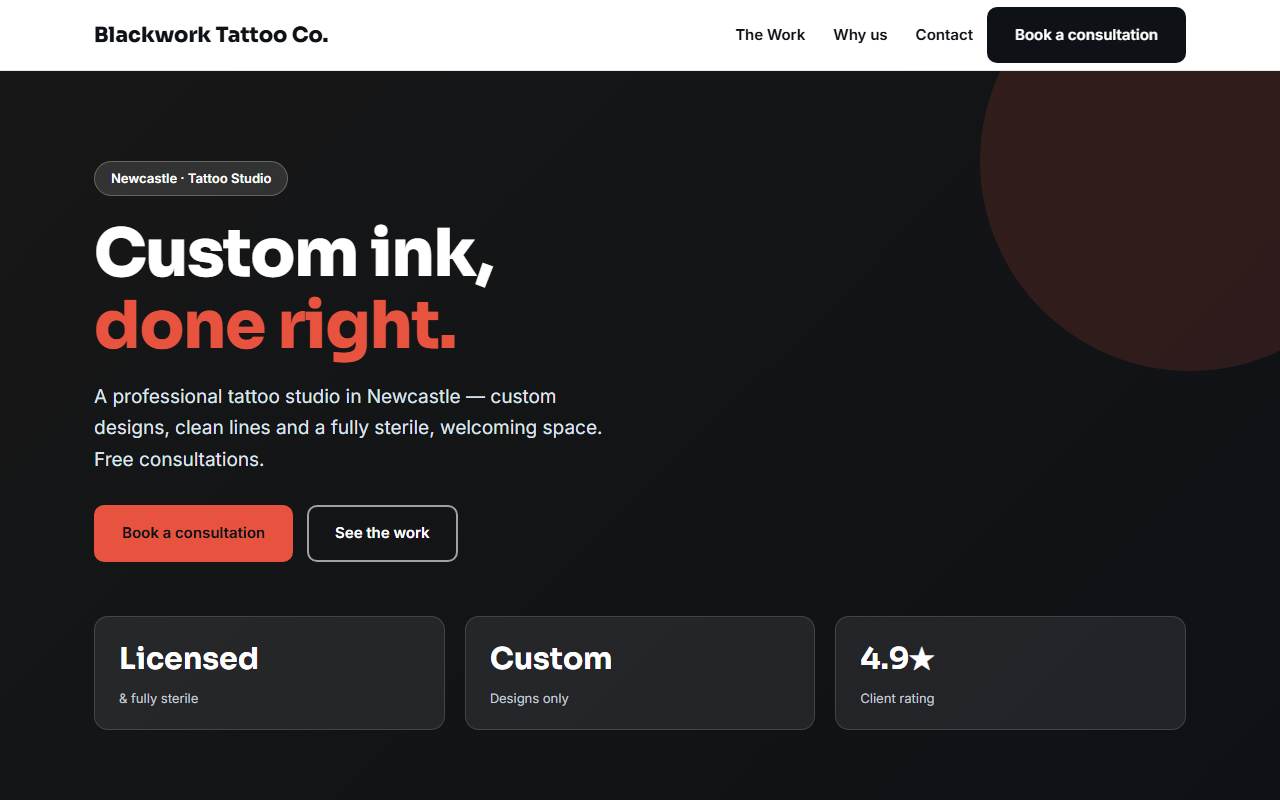 Tattoo Studios — Bold demo